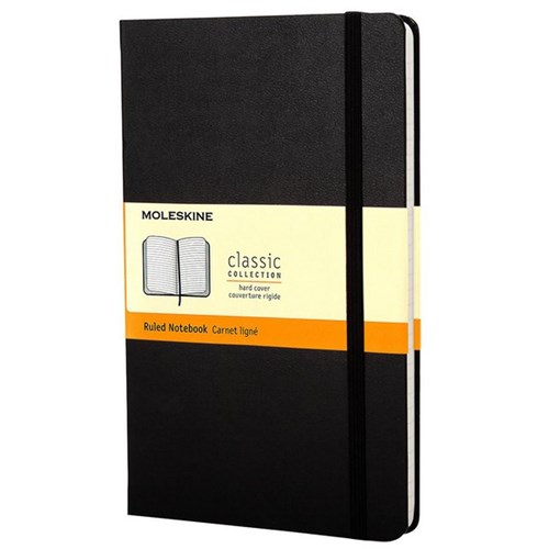 Moleskine Large Hardcover Notebook Ruled Black 192 Pages