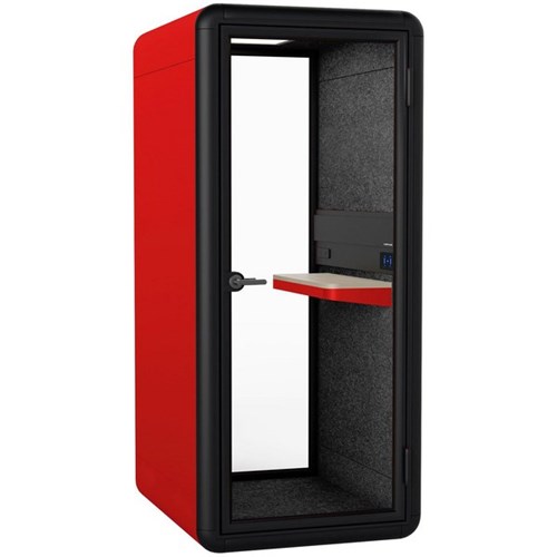 Koplus Kolo Solo Phone Booth 1000x2250mm Brick Red/Black/Dark Grey