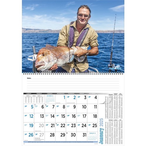 Easy2C Wall Calendar Born 2 Fish 2025