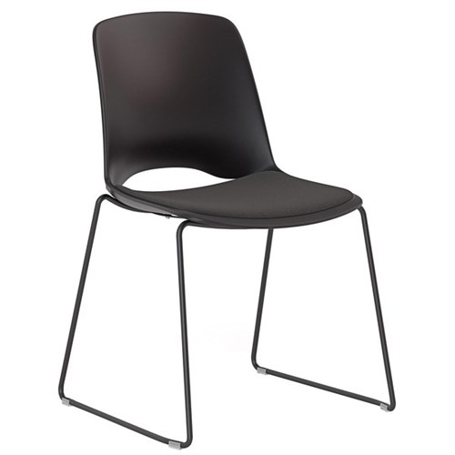 Klever Glide Visitor Chair With Upholstered Seat Pad Charcoal/Black