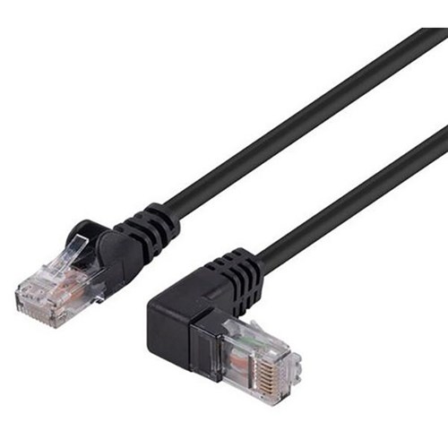 Dynamix Cat6 UTP Right Angled Patch Lead Cable 0.5m Black