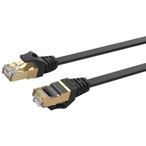 Unitek Cat7 SSTP Flat Patch Lead Cable 10m Black