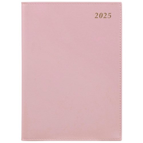 Cumberland A5 Case Bound Diary Day Per Page 2025 Misty Rose