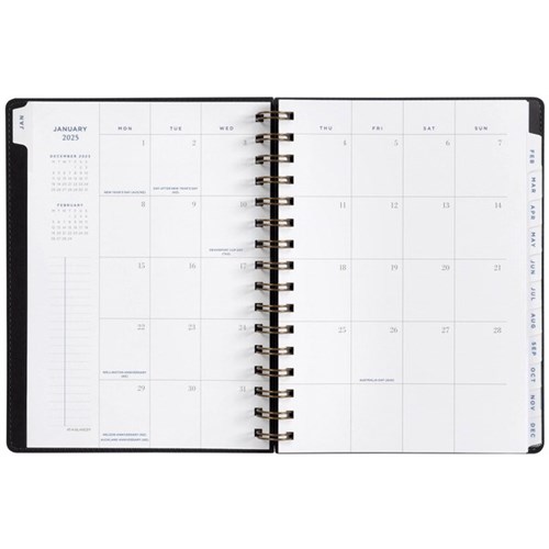 At-A-Glance A4 Diary Planner Week/Month 2025 Black