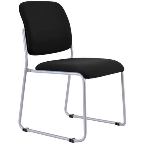 Buro Mario Visitor Chair with Sled Base Black Fabric/Silver