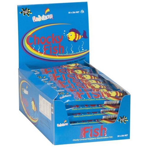 Rainbow Chocky Fish 25g, Box of 50