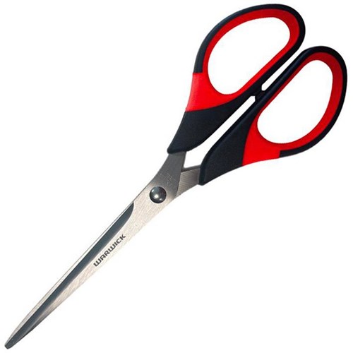 Warwick Soft Grip Scissors Left & Right Handed 182mm Black/Red