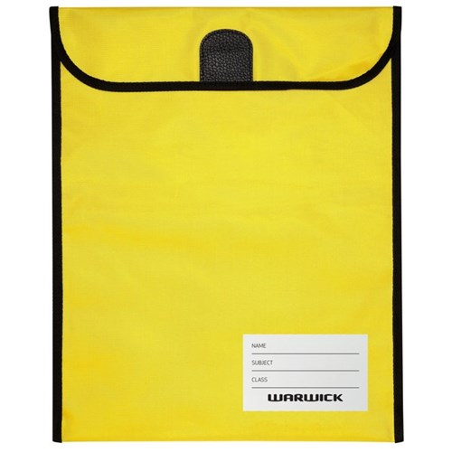 Warwick Homework Book Bag Hook & Loop Medium 290x360mm Yellow