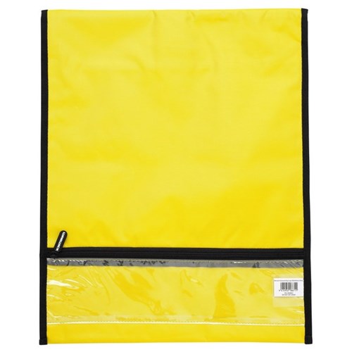 Warwick Homework Book Bag Hook & Loop Medium 290x360mm Yellow