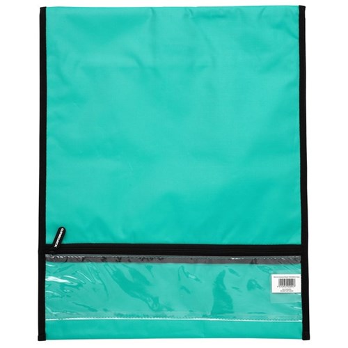 Warwick Homework Book Bag Hook & Loop XL 450x360mm Aqua