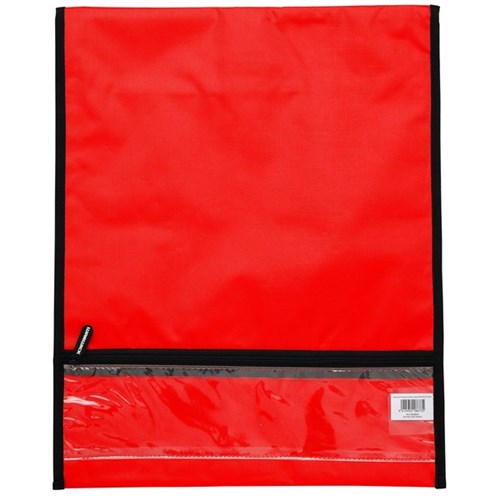 Warwick Homework Book Bag Hook & Loop XL 450x360mm Red