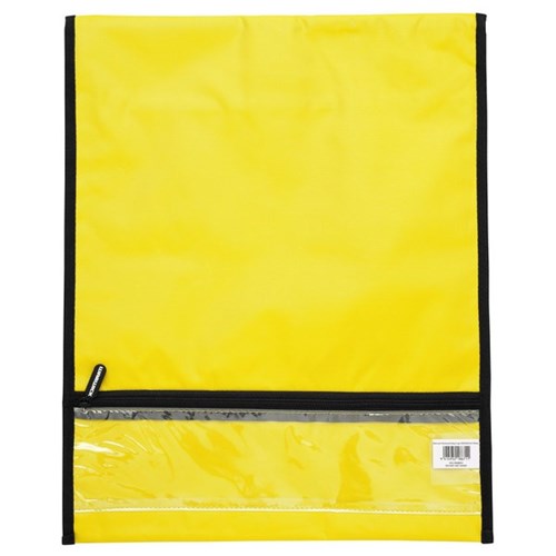 Warwick Homework Book Bag Hook & Loop XL 450x360mm Yellow