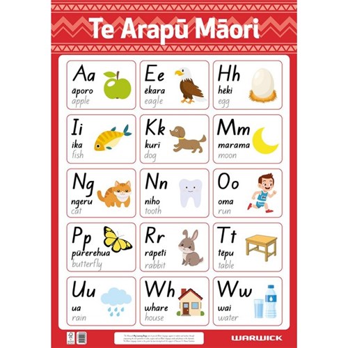 Warwick Te Arapū Māori A1 Wall Chart