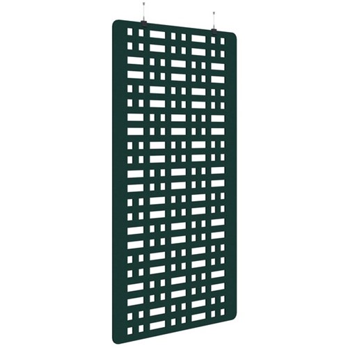 Fiord Acoustic Hanging Screen 1200x2250mm Grid Peacock Green