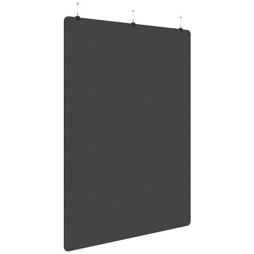 Fiord Acoustic Hanging Screen 1800x2250mm Plain Panel Charcoal Grey