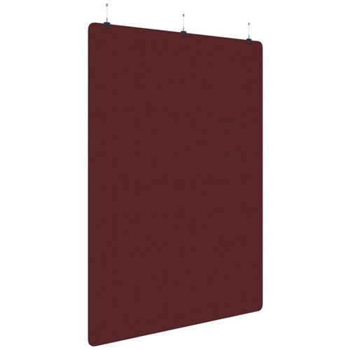 Fiord Acoustic Hanging Screen 1800x2250mm Plain Panel Maroon