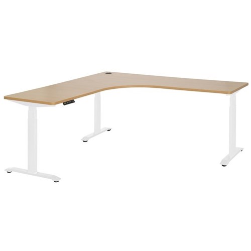 Amplify Electric Height Adjustable Workstation 1800x1800x750mm Beech/White