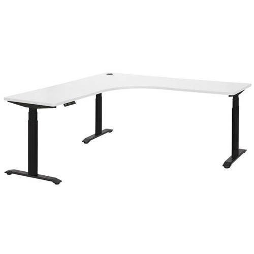 Amplify Electric Height Adjustable Workstation 1800x1800x750mm White/Black