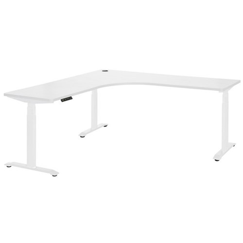 Amplify Electric Height Adjustable Workstation 1800x1800x750mm White/White