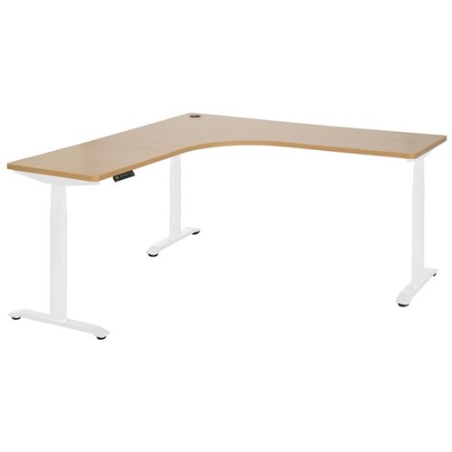 Amplify Electric Height Adjustable Workstation 1500x1500x600mm Beech/White