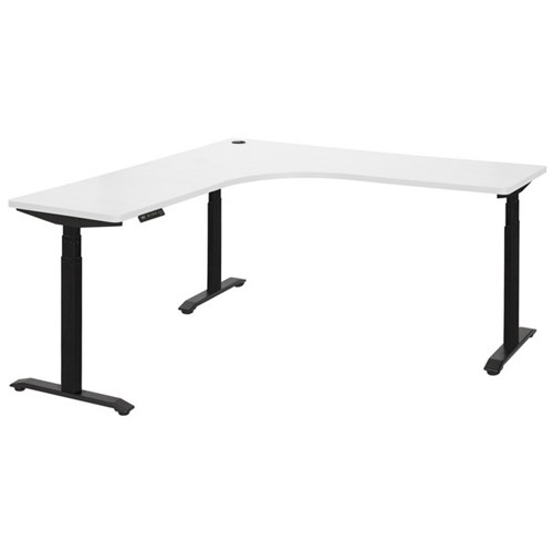 Amplify Electric Height Adjustable Workstation 1500x1500x600mm White/Black