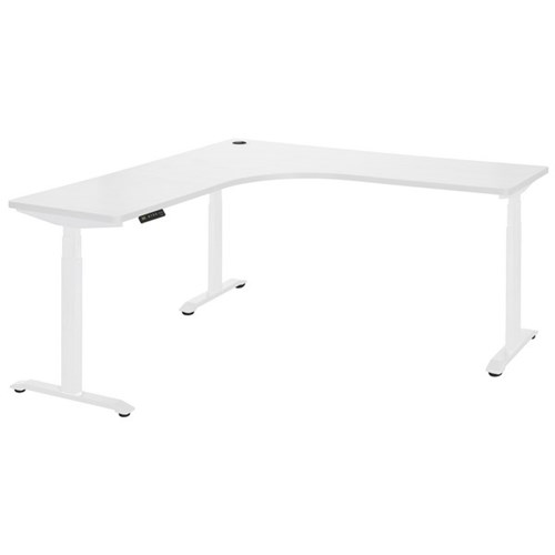 Amplify Electric Height Adjustable Workstation 1500x1500x600mm White/White