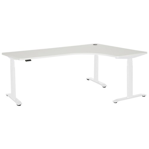 Amplify Electric Height Adjustable Workstation Right Return 1800x1200x600mm White/White