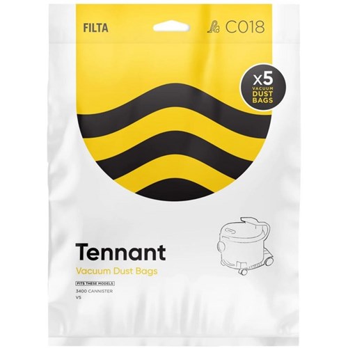 Filta Tennant Paper Vacuum Cleaner Bags, Pack of 5