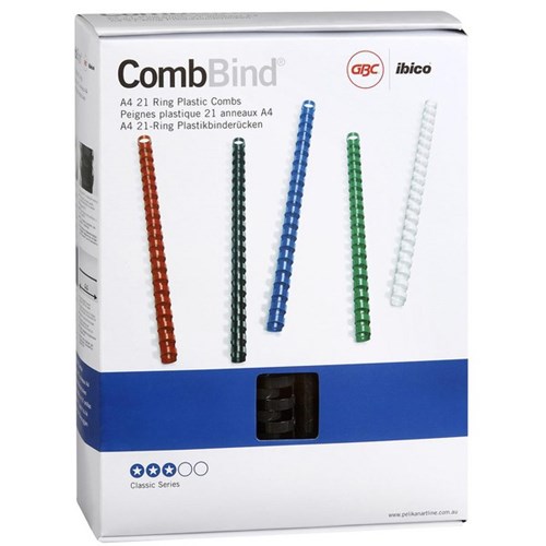 GBC Ibico 25mm Plastic Binding Coils 21 Ring Black, Pack of 50