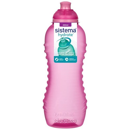 Sistema Hydrate Twist 'n' Sip Squeeze Bottle 460ml Assorted Colours