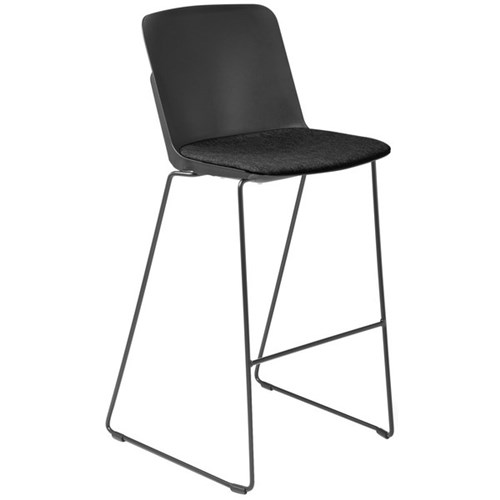 Scout Barstool 515x535x1070mm Black Upholstered in Keylargo Ebony