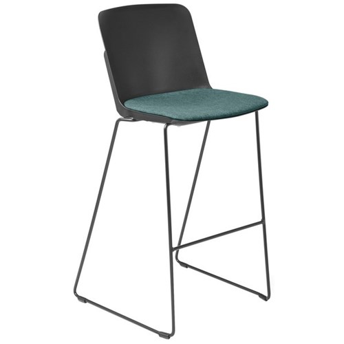 Scout Barstool 515x535x1070mm Black Upholstered in Keylargo Atlantic