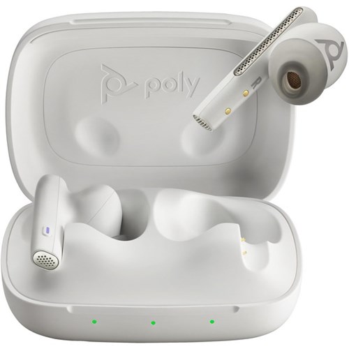 Poly Voyager Free 60 UC M Earbuds with BT700 USB-C Adaptor & Basic Charge Case White Sand