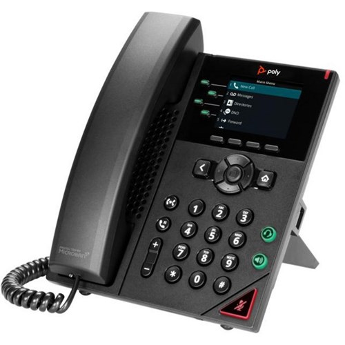 Poly VVX 250 4-Line IP and PoE-enabled Business Phone Black