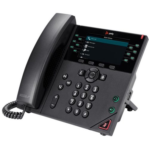 Poly VVX 450 12-Line IP and PoE-enabled Business Phone Black