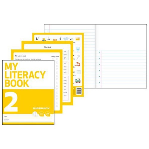 Warwick My Literacy Book 2 Taku Pukapuka Reo Matatini 12mm Ruled 255x205mm 64 Pages