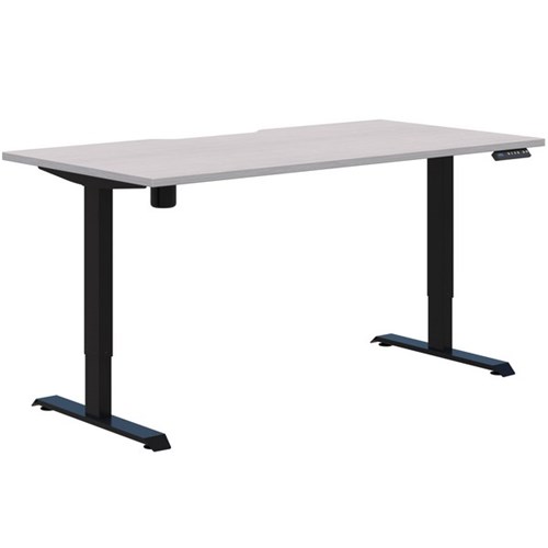 Fiord One Electric Height Adjustable Desk 1600x800mm Silver Strata/Black