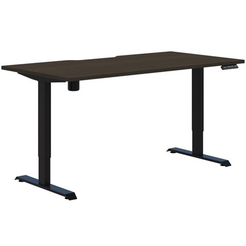 Fiord One Electric Height Adjustable Desk 1800x800mm Charred Oak Timberland/Black