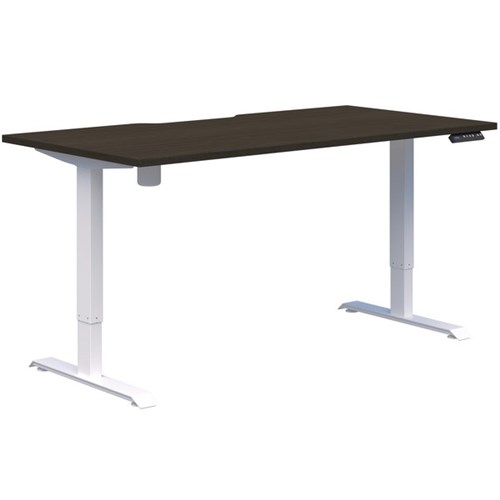 Fiord One Electric Height Adjustable Desk 1800x800mm Charred Oak Timberland/White