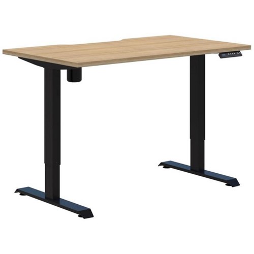 Fiord One Electric Height Adjustable Desk 1200x700mm Classic Oak/Black