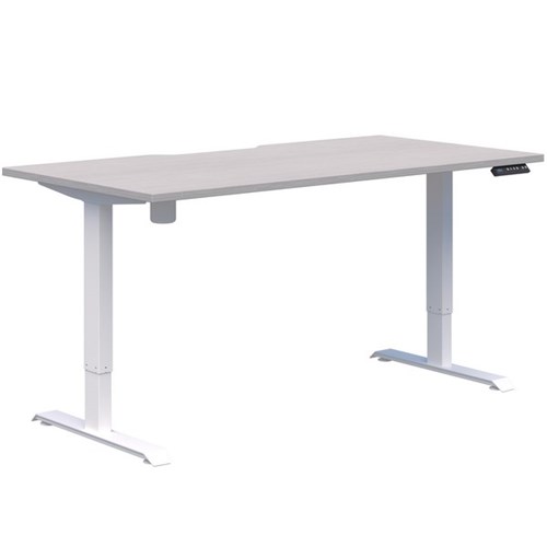 Switch One Electric Height Adjustable Desk 1600x800mm Silver Strata/White