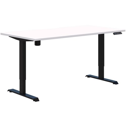 Fiord One Electric Height Adjustable Desk 1800x800mm Snow Velvet/Black