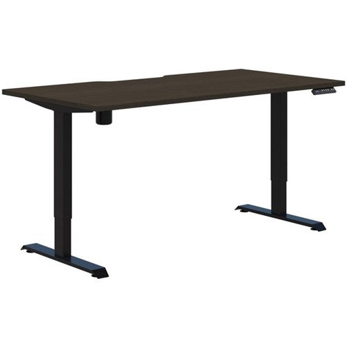 Fiord One Electric Height Adjustable Desk 1500x800mm Charred Oak Timberland/Black