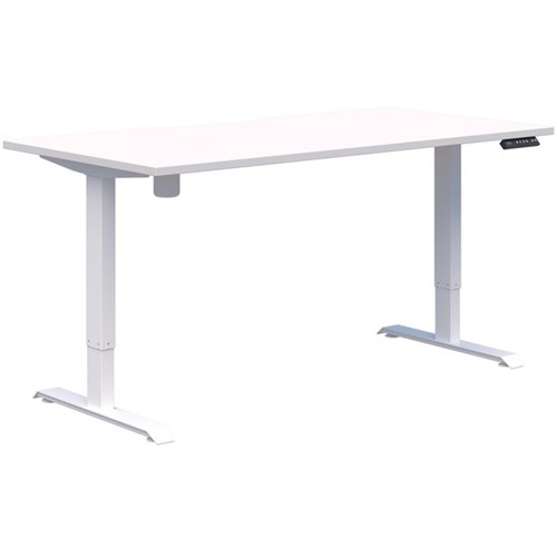 Switch One Electric Height Adjustable Desk 1800x800mm Snow Velvet/ White