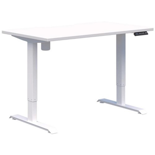 Fiord One Electric Height Adjustable Desk 1200x700mm Snow Velvet/White