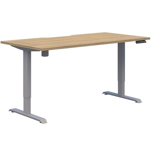 Fiord One Electric Height Adjustable Desk 1600x800mm Classic Oak/Silver