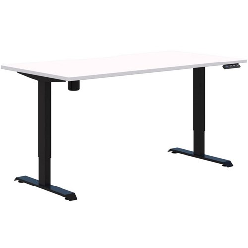 Fiord One Electric Height Adjustable Desk 1600x800mm Snow Velvet/Black