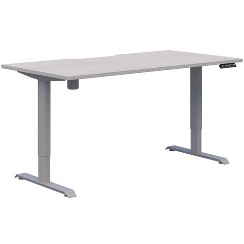 Fiord One Electric Height Adjustable Desk 1600x800mm Silver Strata/Silver