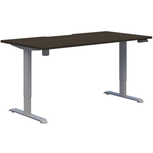 Fiord One Electric Height Adjustable Desk 1800x800mm Charred Oak Timberland/Silver