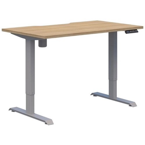 Switch One Electric Height Adjustable Desk 1200x700mm Classic Oak/Silver